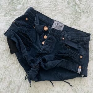 One Teaspoon Dark Blue Jean Shorts